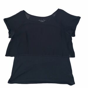 American Eagle Black sheer layered top